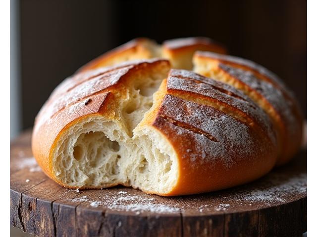 Pain de campagne traditionnel sur une planche en bois