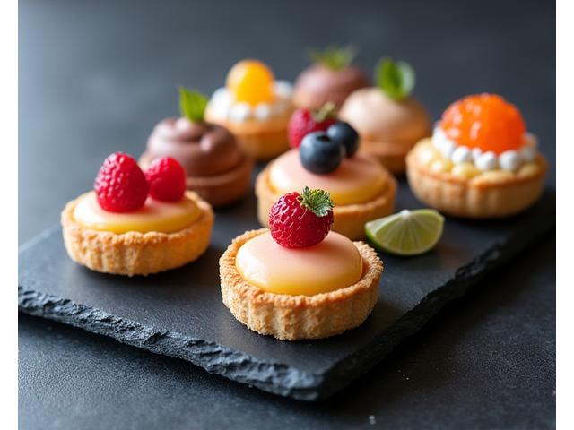Assortiment de petites pâtisseries individuelles élégantes