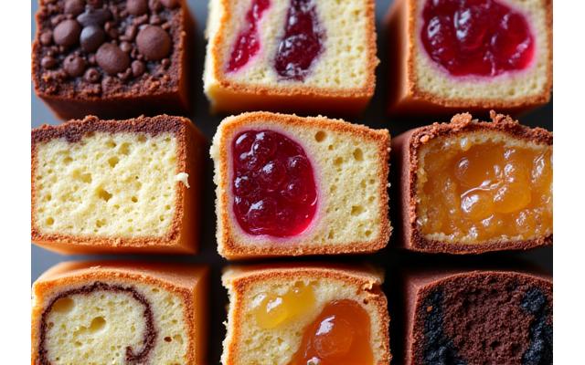 Assortiment de tranches de gâteaux aux saveurs variées
