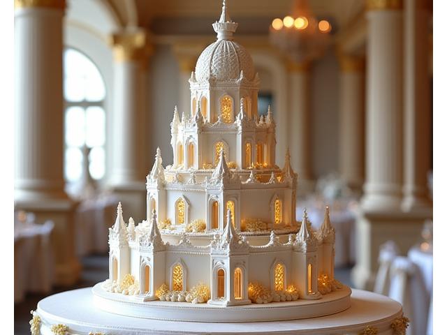 Gâteau de mariage inspiré d'un château médiéval