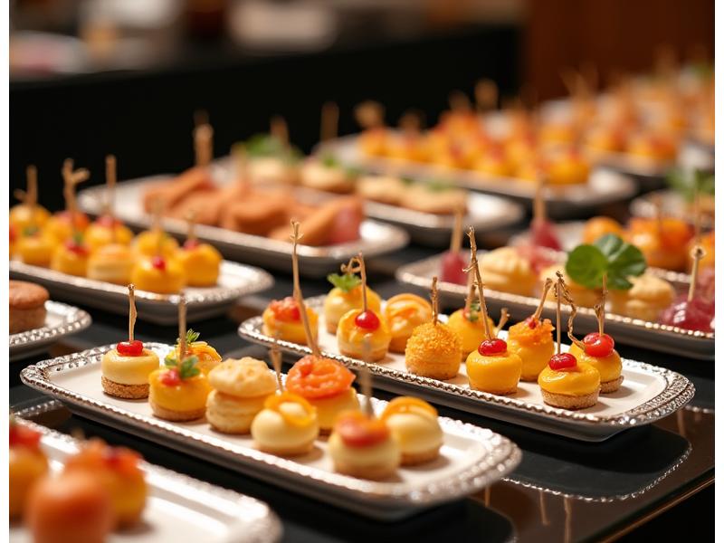 Buffet de pâtisseries élégamment présentées pour un événement d'entreprise