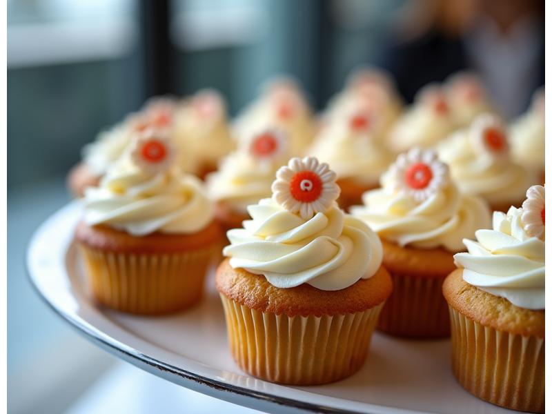 Assortiment de cupcakes logotés pour un événement d'entreprise