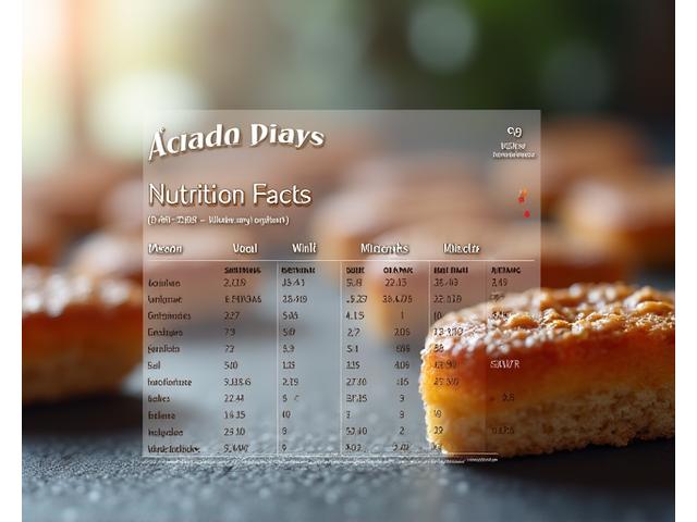 Tableau nutritionnel détaillé présentant les macro et micronutriments d'une pâtisserie