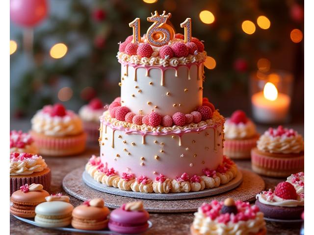 Grand gâteau d'anniversaire personnalisé pour une célébration privée