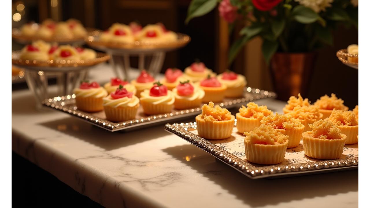 Buffet élégant d'un événement traiteur Éclat Pâtisserie à Lyon